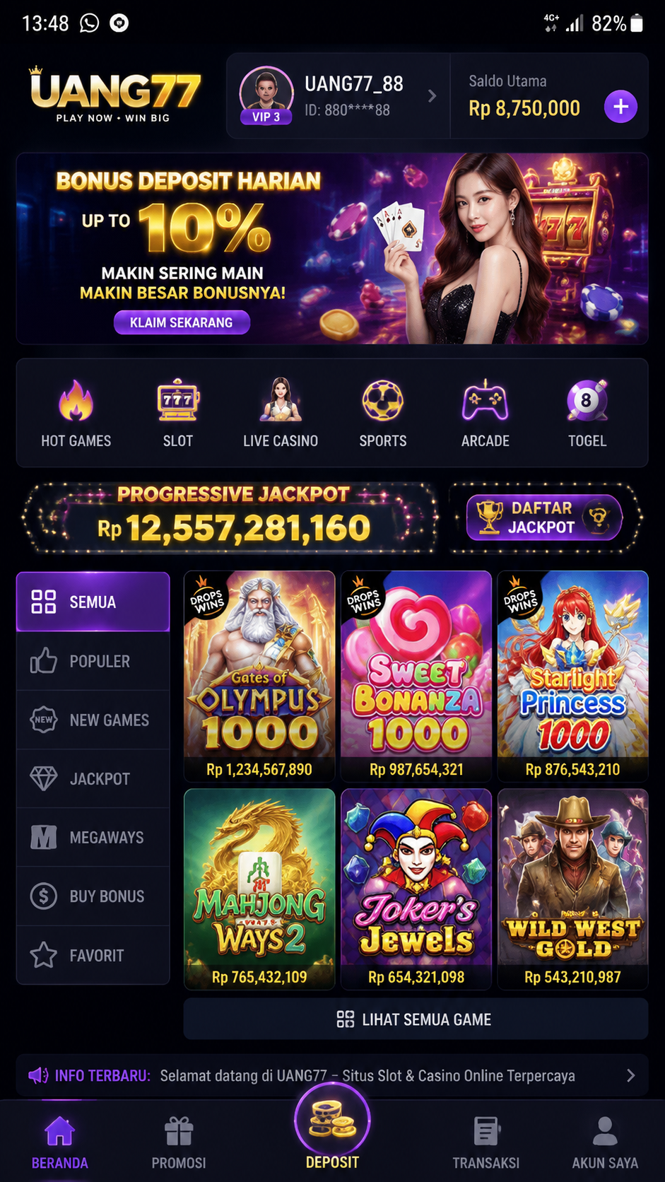 Screenshot 1 uang77